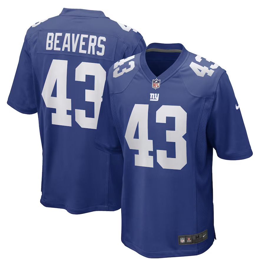 Men New York Giants 43 Darrian Beavers Nike Royal Game Player NFL Jersey